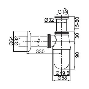 Сифон для раковины Veragio Sbortis VR.SBR-8111.BR купить в интернет-магазине сантехники Sanbest