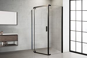 Душевой уголок Royal Bath TR RB1280TR-T-BL 80х120 прозрачное стекло/профиль черный купить в интернет-магазине Sanbest