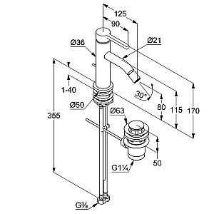 Смеситель для биде Kludi NOVA FONTE Pura 202160515 хром купить в интернет-магазине сантехники Sanbest
