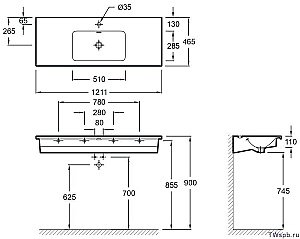 Тумба с раковиной Jacob Delafon VOX 120 EB2021-RA-G1C+EB2101-DD4 белая для ванной в интернет-магазине Sanbest