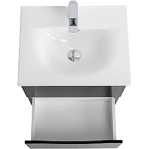 Тумба с раковиной Belbagno MARINO-CER-MINI 60  черный глянцевый для ванной в интернет-магазине Sanbest