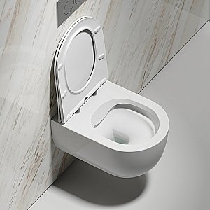 Унитаз подвесной Ceramica Nova Modena CN6063 безободковый, с крышкой микролифт, белый купить в интернет-магазине Sanbest