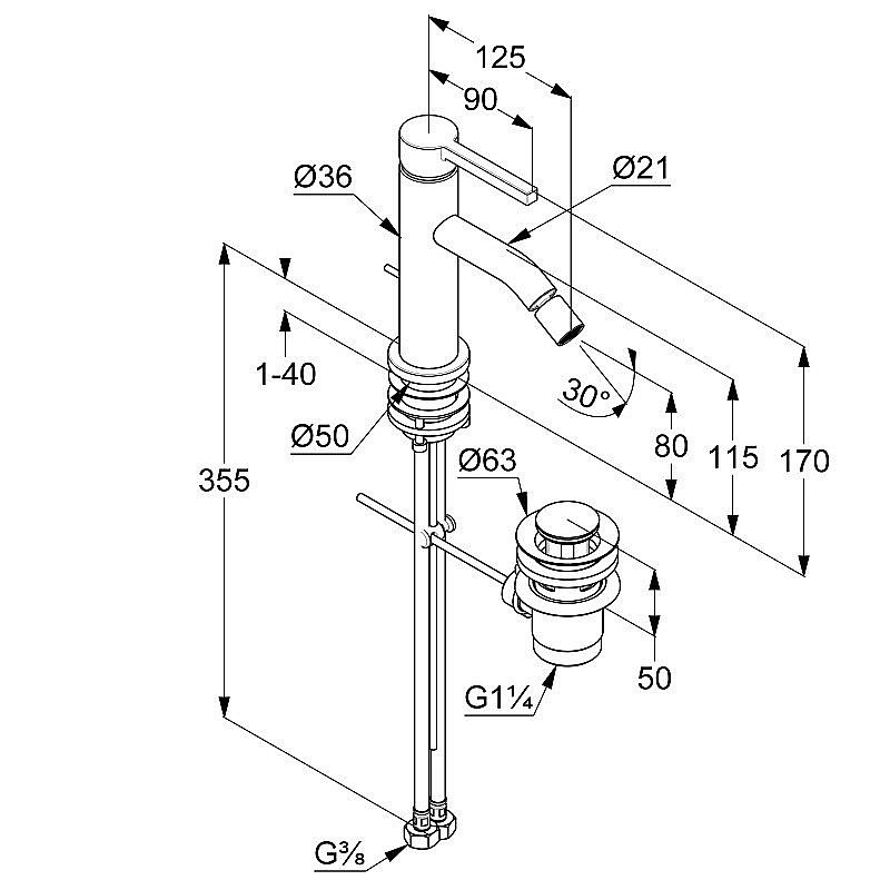 Смеситель для биде Kludi NOVA FONTE Pura 202160515 хром купить в интернет-магазине сантехники Sanbest