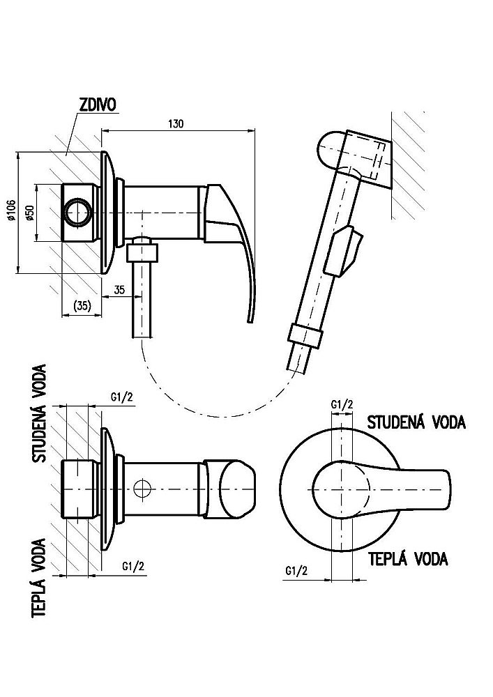 Гигиенический душ RAV-SLEZAK MISSISSIPPI MS047/1 хром купить в интернет-магазине сантехники Sanbest