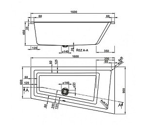 Ванна акриловая Vagnerplast Cavallo 160x90 купить в интернет-магазине Sanbest