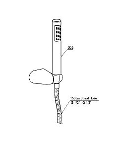Душевой гарнитур GPD DST60-S черный купить в интернет-магазине сантехники Sanbest
