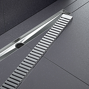 Душевой лоток TIMO Drain System 600 с вставкой "lines", Хром купить в интернет-магазине Sanbest