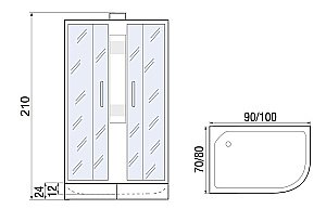Душевая кабина River NARA 100/70/24 MT купить в интернет-магазине Sanbest