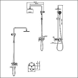 Душевая система Excellent Rain Altar AREX.SY.781BL черная матовая купить в интернет-магазине сантехники Sanbest