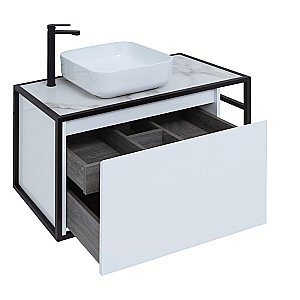 Тумба с раковиной Aquanet Nova Lite Loft 90 L/R белый для ванной в интернет-магазине Sanbest