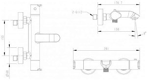 Смеситель для ванны и душа Bravat WATERFALL F673114C-01A-RUS купить в интернет-магазине сантехники Sanbest