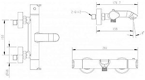Смеситель для ванны и душа Bravat WATERFALL F673114C-01A-RUS купить в интернет-магазине сантехники Sanbest