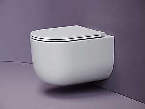 Унитаз подвесной Ceramica Nova Alice CN4017T белый, безободковый, с крышкой микролифт, слив торнадо купить в интернет-магазине Sanbest