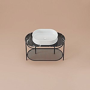 Консоль с раковиной Artceram FLAIR 4.0 ACA068/ATL002/TFA 97 черная для ванной в интернет-магазине сантехники Sanbest
