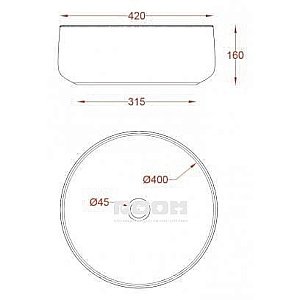 Раковина накладная Artceram Cognac 42 COL001 01 00 белая купить в интернет-магазине Sanbest