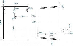 Зеркало с подсветкой ART&MAX AREZZO 60x80 черный в ванную от интернет-магазине сантехники Sanbest