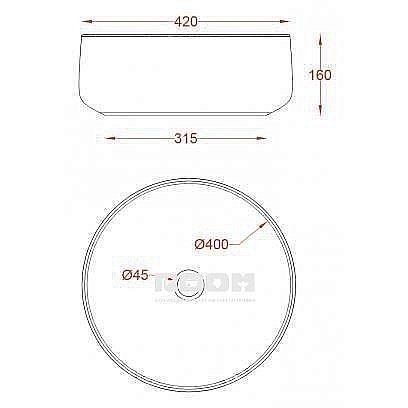 Раковина накладная Artceram Cognac 42 COL001 01 00 белая купить в интернет-магазине Sanbest