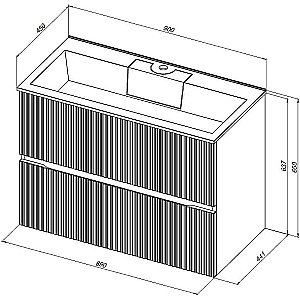 Тумба с раковиной Aquanet Джейн 90 313287 белая матовая для ванной в интернет-магазине Sanbest