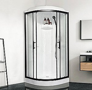 Душевая кабина Royal Bath Practic 90х90 RB 90HK1-M-BL стекло матовое/профиль черный купить в интернет-магазине Sanbest