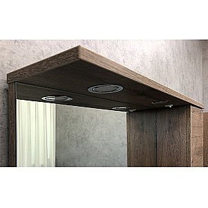 Зеркало со шкафом Comforty Марио 00-00004159 75 дуб темный в ванную от интернет-магазине сантехники Sanbest