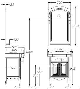 Тумба с раковиной Опадирис Лоренцо 60 светлый орех для ванной в интернет-магазине Sanbest