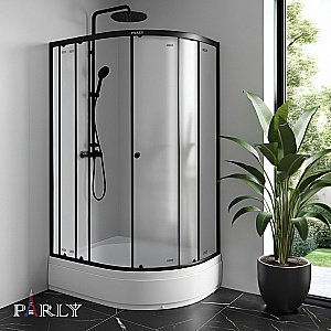 Душевой уголок Parly ZFM1201B 120x80 профиль черный матовый/стекло матовое купить в интернет-магазине Sanbest