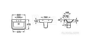 Раковина Roca The Gap 65 327473000 белая купить в интернет-магазине Sanbest