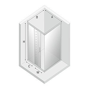 Душевой уголок NEW TRENDY NEW VARIA 100x80 D-0189A/D-0104B стекло прозрачное/профиль хром купить в интернет-магазине Sanbest