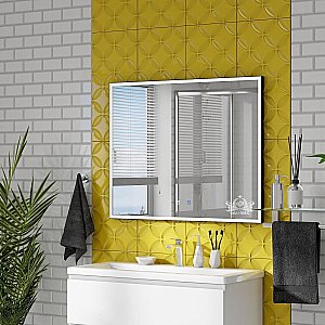 Зеркало с подсветкой ART&MAX AREZZO 100x80 черный в ванную от интернет-магазине сантехники Sanbest