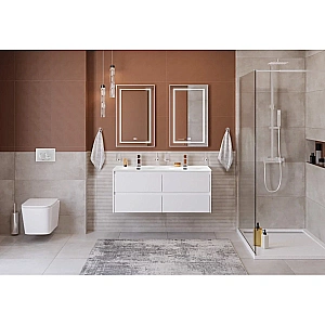 Тумба с раковиной BelBagno 120 KRAFT-1200-4C-SO-BO+BB-8099-120-2 Bianco Opaco для ванной в интернет-магазине Sanbest