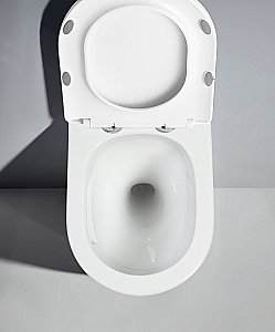 Унитаз подвесной D&K Rhein.Bach DT1476516 белый, безободковый, с крышкой микролифт, слив торнадо купить в интернет-магазине Sanbest