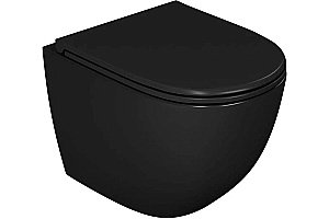 Унитаз подвесной D&K Venice DT1026025 черный матовый безободковый, с крышкой микролифт купить в интернет-магазине Sanbest