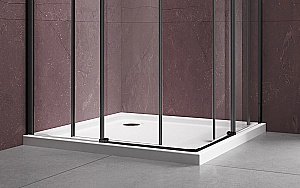 Душевой уголок Vincea Dice VSS-4D900CLB 90х90 стекло прозрачное/профиль черный купить в интернет-магазине Sanbest