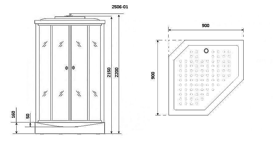 Душевая кабина Niagara Ultra NG-2506 90х90 купить в интернет-магазине Sanbest