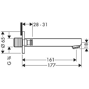 Излив для ванны Hansgrohe Metropol S 14420000 купить в интернет-магазине сантехники Sanbest