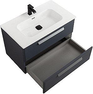 Тумба с раковиной Cezares ECO-CER-N 80 ECO-CER-N-800-2C-SO-GR-P графит для ванной в интернет-магазине Sanbest