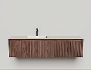 Тумба с раковиной Salini Domino 27D316IN 160 шпон Tabu для ванной в интернет-магазине Sanbest