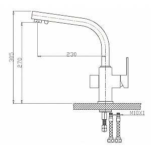 Смеситель для кухни Zorg Sanitary ZR 311 YF Хром купить в интернет-магазине сантехники Sanbest