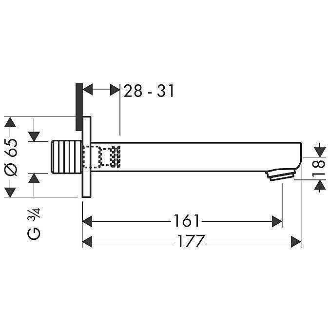 Излив для ванны Hansgrohe Metropol S 14420000 купить в интернет-магазине сантехники Sanbest