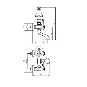 Смеситель для ванны Migliore Prestige 26893 золото купить в интернет-магазине сантехники Sanbest