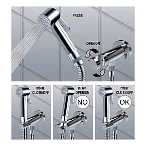 Гигиенический душ Bossini Nikita E37008B.030 хром купить в интернет-магазине сантехники Sanbest