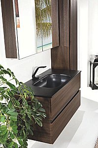 Тумба с раковиной Armadi Art Vallessi 80 дуб темный фактурный для ванной в интернет-магазине Sanbest