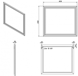Зеркало Caprigo Lion 38332-036.000.00.20 100 орех античный в ванную от интернет-магазине сантехники Sanbest
