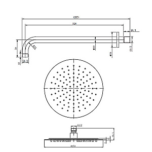 Верхний душ с держателем Caprigo PARTS 99-523-BRG золото матовое купить в интернет-магазине сантехники Sanbest
