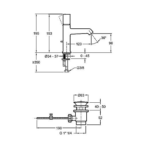 Cмеситель для раковины Jacob Delafon RIVOLI E24323-CP хром купить в интернет-магазине сантехники Sanbest
