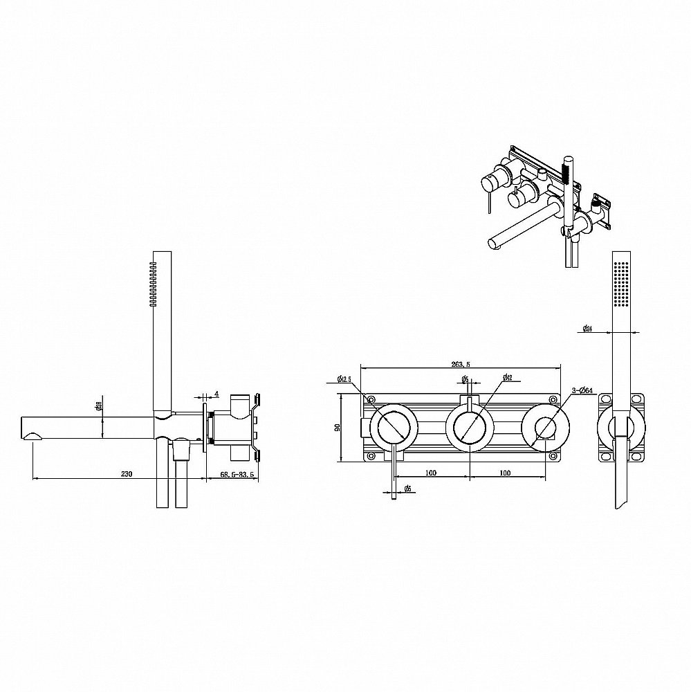Смеситель для ванны ABBER Emotion 316 AF8830BG золото брашированное купить в интернет-магазине сантехники Sanbest