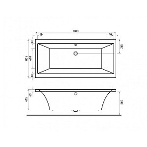 Ванна акриловая Berges TARI 050029 180х80 купить в интернет-магазине Sanbest