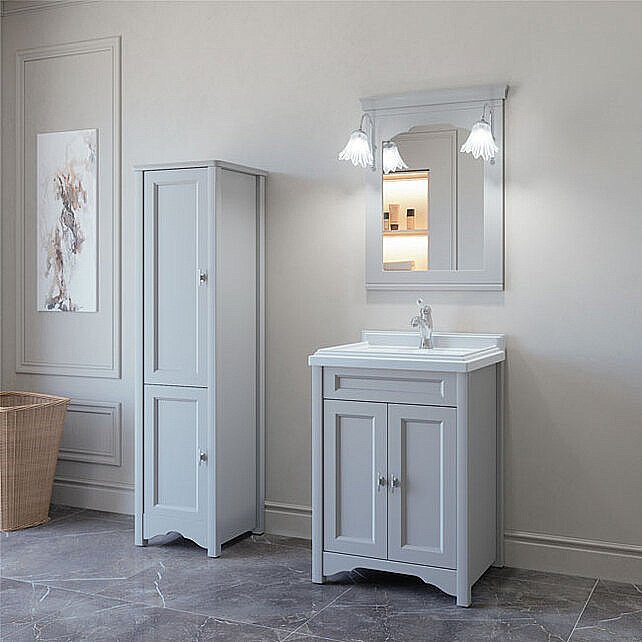 Тумба с раковиной Caprigo Preston 60 серая для ванной в интернет-магазине Sanbest