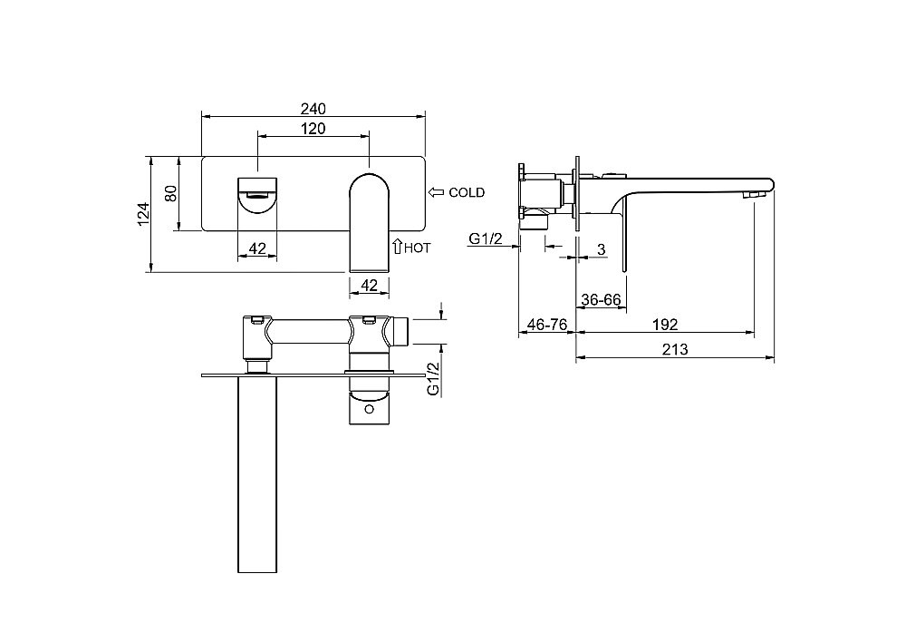 Смеситель для раковины Лира AQ1413MB черный матовый купить в интернет-магазине сантехники Sanbest