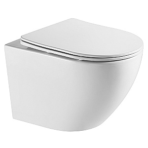 Унитаз подвесной Azario Grado AZ-0046-UQ3 белый, безободковый, с крышкой микролифт, слив торнадо купить в интернет-магазине Sanbest